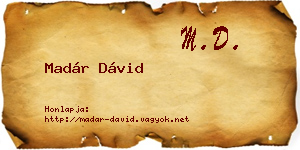 Madár Dávid névjegykártya
