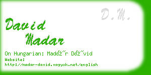 david madar business card